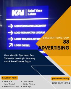 Cara Memilih Tipe Neon Box Tahan Air dan Angin Kencang untuk Area Puncak Bogor