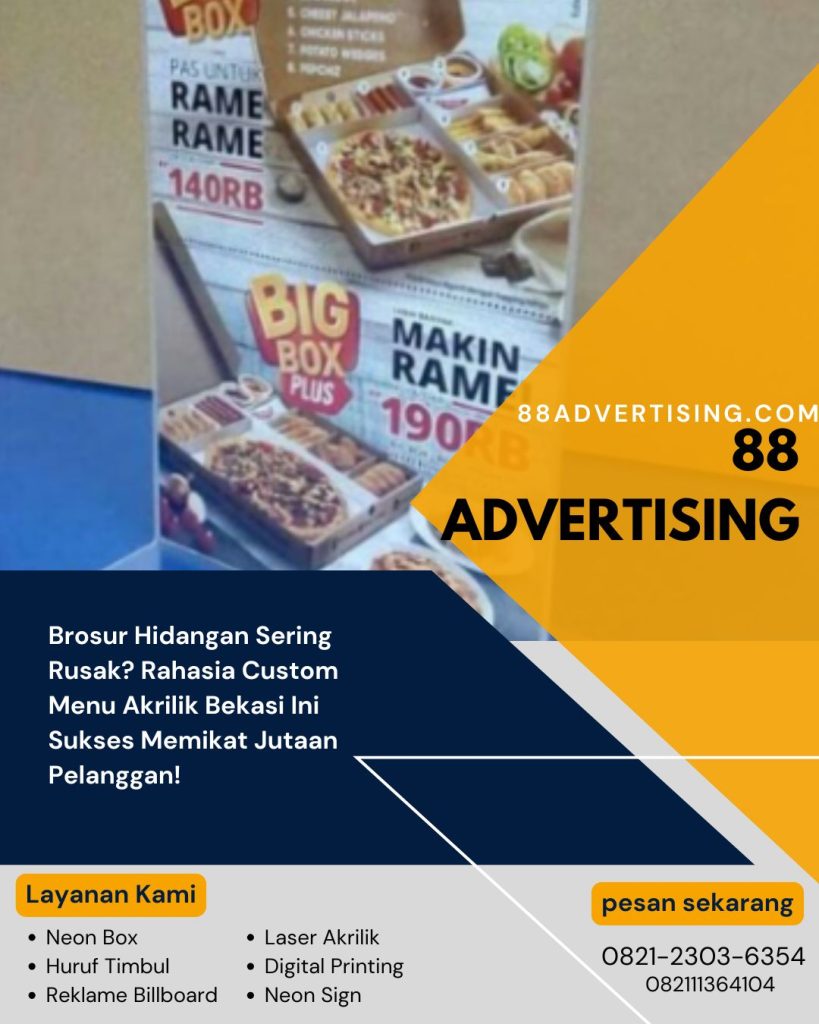 Brosur Hidangan Sering Rusak? Rahasia Custom Menu Akrilik Bekasi Ini Sukses Memikat Jutaan Pelanggan!