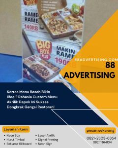 Kertas Menu Basah Bikin Ilfeel? Rahasia Custom Menu Akrilik Depok Ini Sukses Dongkrak Gengsi Restoran!